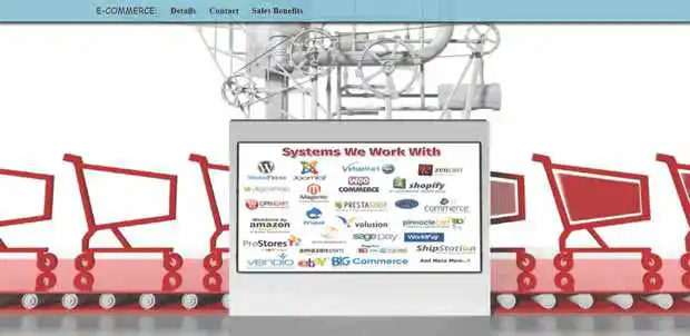 e-Commerce homepage layout with featured products and navigation